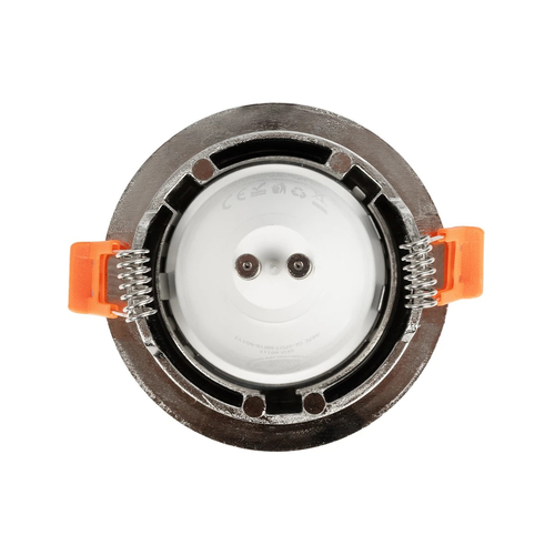 GloboStar® 61317 GASPAR Χωνευτό Στρόγγυλο Σποτ Οροφής για Λάμπα MR16/GU10 IP65 - Αλουμίνιο & Γυαλί - Φ8.5 x Υ3.5cm - Ασημί & Διάφανο - 5 Χρόνια Εγγύηση