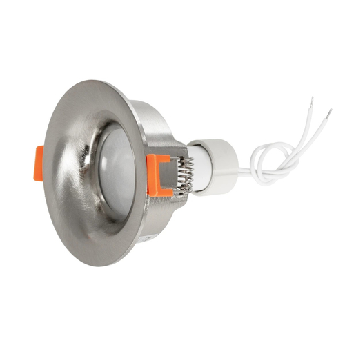 GloboStar® 61317 GASPAR Χωνευτό Στρόγγυλο Σποτ Οροφής για Λάμπα MR16/GU10 IP65 - Αλουμίνιο & Γυαλί - Φ8.5 x Υ3.5cm - Ασημί & Διάφανο - 5 Χρόνια Εγγύηση
