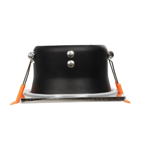 GloboStar® 61318 GASPAR Χωνευτό Τετράγωνο Σποτ Οροφής για Λάμπα MR16/GU10 IP65 - Αλουμίνιο & Γυαλί - Φ8.5 x Υ4.4cm - Ασημί & Διάφανο - 5 Χρόνια Εγγύηση