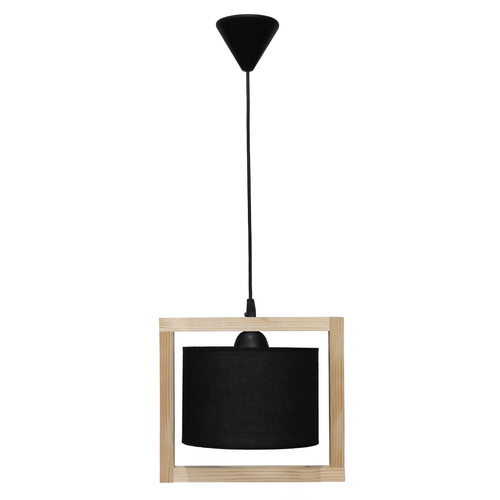 HKF-03 1L WOOD ΜΑΥΡΟ-NATURAL ΚΡΕΜΑΣΤΟ Ε/27 ΞΥΛΟ-ΑΜΠΑΖΟΥΡ