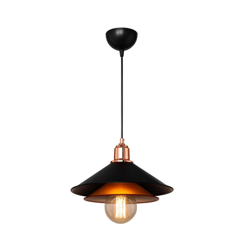 GloboStar® FERRO 203-0269 Μοντέρνο Κρεμαστό Φωτιστικό Καμπάνα Μονόφωτο 1 x E27 IP20 Μαύρο & Χάλκινο Πλαστικό - Μ22 x Π22 x Υ83cm GloboStar® FERRO 203-0269 Μοντέρνο Κρεμαστό Φωτιστικό Καμπάνα Μονόφωτο 1 x E27 IP20 Μαύρο & Χάλκινο Πλαστικό - Μ22 x Π22 x Υ83cm