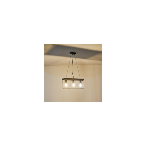 ΦΩΤΙΣΤΙΚΟ ΚΡΕΜΑΣΤΟ ΞΥΛO-ΜΕΤΑΛΛO 3ΦΩΤΟ 3XΕ27 MAX 15W 480x125x1230mm ΜΑΥΡΟ-ΚΑΦΕ ARTE ILLUMINA MULTIPLA