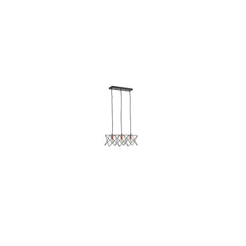 ΦΩΤΙΣΤΙΚΟ ΚΡΕΜΑΣΤΟ ΜΕΤΑΛΛΟ 3ΦΩΤΟ 3XE27  MAX 15W 517X175X1240mm ΜΑΥΡΟ ARTE ILLUMINA BRAWCK
