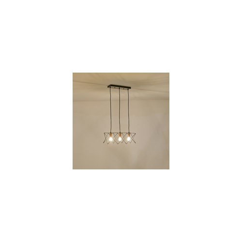 ΦΩΤΙΣΤΙΚΟ ΚΡΕΜΑΣΤΟ ΜΕΤΑΛΛΟ 3ΦΩΤΟ 3XE27  MAX 15W 517X175X1240mm ΜΑΥΡΟ ARTE ILLUMINA BRAWCK