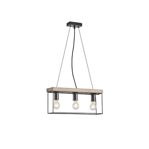 ΦΩΤΙΣΤΙΚΟ ΚΡΕΜΑΣΤΟ ΞΥΛO-ΜΕΤΑΛΛO 3ΦΩΤΟ 3XΕ27 MAX 15W 480x125x1230mm ΜΑΥΡΟ-ΚΑΦΕ ARTE ILLUMINA MULTIPLA