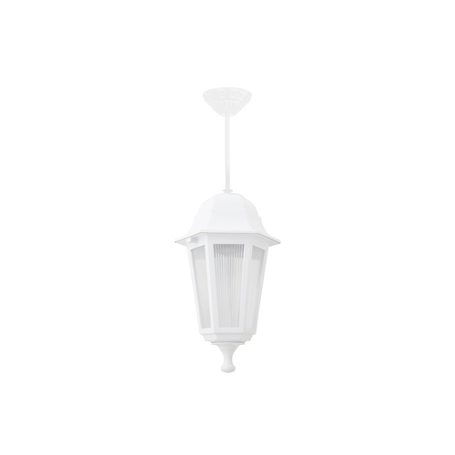 GloboStar® VITRO 203-0199 Vintage Κρεμαστό Φωτιστικό Φαναράκι Μονόφωτο 1 x E27 IP44 Λευκό Πλαστικό Σώμα - Μ16 x Π16 x Υ48cm