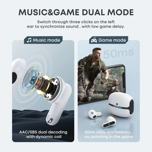 Ασύρματα ακουστικά Bluetooth με θήκη φόρτισης - TG-11 - 721289 - White