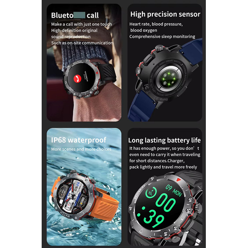 Σετ Smartwatch με 3 λουράκια - LG78 Pro - 064878 - Orange