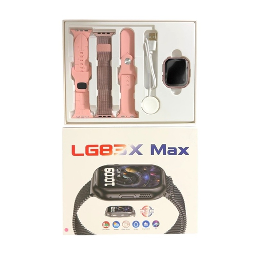 Σετ Smartwatch με 3 λουράκια - LG83X Max - 065196 - Pink