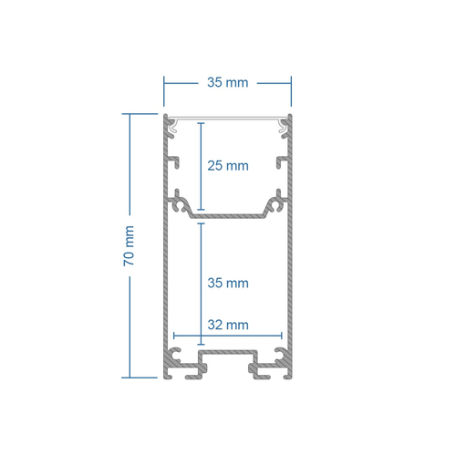 GLOBOSTAR® ALP-LINEAR LUMILINE 61764-3M Επιφανειακό / Κρεμαστό Προφίλ Αλουμινίου με Λευκό Γαλακτερό Πατητό Κάλυμμα για Ταινίες LED IP20 - Μαύρο Ματ - Μ300 x Π3.5 x Υ7cm