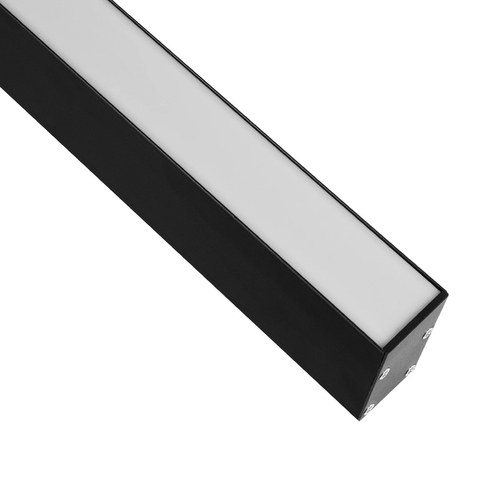GLOBOSTAR® ALP-LINEAR LUMILINE 61764-3M Επιφανειακό / Κρεμαστό Προφίλ Αλουμινίου με Λευκό Γαλακτερό Πατητό Κάλυμμα για Ταινίες LED IP20 - Μαύρο Ματ - Μ300 x Π3.5 x Υ7cm