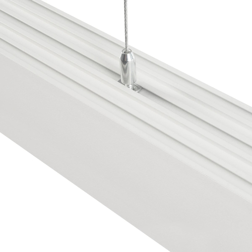 GLOBOSTAR® ALP-LINEAR BRIGHTRAIL 61774-3M Επιφανειακό / Κρεμαστό Προφίλ Αλουμινίου με Λευκό Γαλακτερό Πατητό Κάλυμμα για Ταινίες LED IP20 - Λευκό Ματ - Μ300 x Π5 x Υ7.5cm