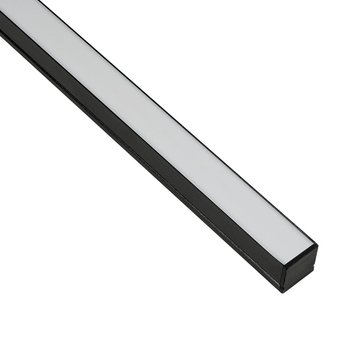 GLOBOSTAR® ALP-LINEAR GLOWTRACK 61797-3M Επιφανειακό Προφίλ Αλουμινίου με Λευκό Γαλακτερό Πατητό Κάλυμμα για Ταινίες LED IP20 - Μαύρο Ματ - Μ30 x Π2 x Υ2cm - Πακέτο 5 Τεμαχίων