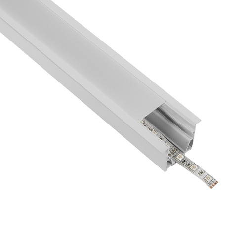 GLOBOSTAR® ALP-LINEAR RECESSA 61785-3M Χωνευτό Προφίλ Αλουμινίου με Λευκό Γαλακτερό Πατητό Κάλυμμα για Ταινίες LED IP20 - Λεικό Ματ - Μ300 x Π3.5 x Υ4cm