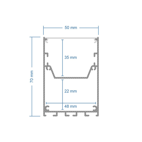 GLOBOSTAR® ALP-LINEAR BRIGHTRAIL 61774-3M Επιφανειακό / Κρεμαστό Προφίλ Αλουμινίου με Λευκό Γαλακτερό Πατητό Κάλυμμα για Ταινίες LED IP20 - Λευκό Ματ - Μ300 x Π5 x Υ7.5cm