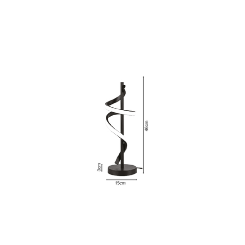 Inlight Επιτραπέζιο φωτιστικό σε μαύρο χρώμα LED 14W D:15x46cm (3062-Black)