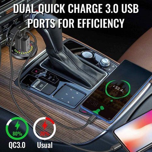 Σταθερή θύρα φόρτισης USB οχημάτων με βολτόμετρο - Quick Charger - 1540405/06 - 507935