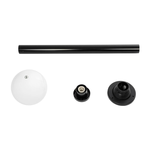 GLOBOSTAR® AGROS 61596 Φωτιστικό Κολωνάκι Κήπου με Ντουί 1 x E27 AC 220-240V Αδιάβροχο IP65 - Λευκό & Μάυρο - Μ20 x Π20 x Υ100cm