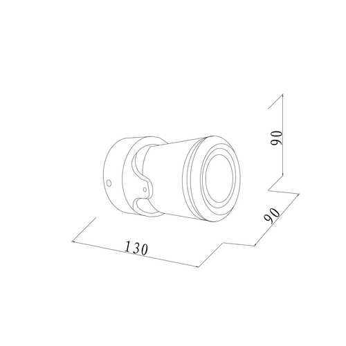 it-Lighting Crescent 1xGU10 Outdoor Spot Grey D:90x90x130mm (80206034)