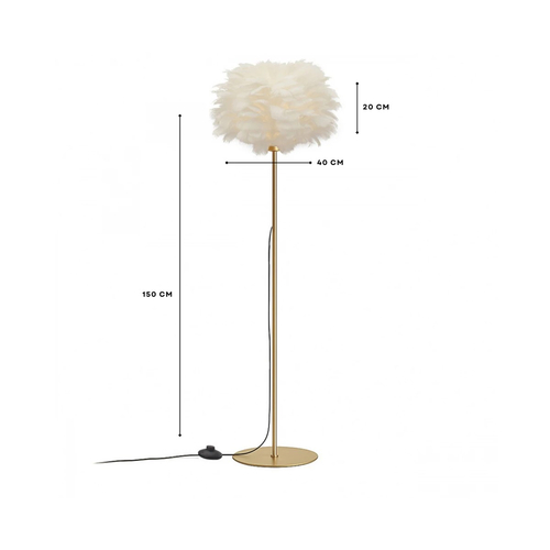 GloboStar® ALES 204-0192 Μοντέρνο Φωτιστικό Δαπέδου  Μονόφωτο 1 x E27 AC 220-240V IP20 Μπεζ & Χρυσό - Μ40 x Π40 x Υ150cm GloboStar® ALES 204-0192 Μοντέρνο Φωτιστικό Δαπέδου  Μονόφωτο 1 x E27 AC 220-240V IP20 Μπεζ & Χρυσό - Μ40 x Π40 x Υ150cm