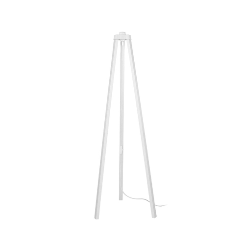 GloboStar® TRIPOD 203-0259 Μοντέρνο Επιδαπέδιο Φωτιστικό Μονόφωτο 1 x E27 IP20 Λευκό Ξύλο - Μ38 x Π38 x Υ120cm