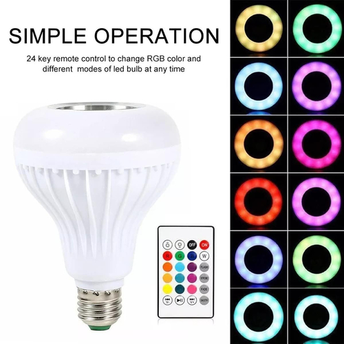 100288 Λάμπα E27 12Watt Bluetooth με Ηχείο και Ασύρματο Χειριστήριο RGBW