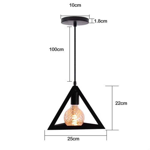 101321 PYRAMID Μεταλλικό Κρεμαστό φωτιστικό 1ΧΕ27 25cm