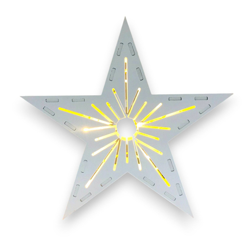 Ξύλινο Διακοσμητικό Νιφάδα με LED