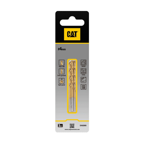 CAT Τρυπάνι τιτανίου HSS σετ:3τεμ 4x70mm DA02005
