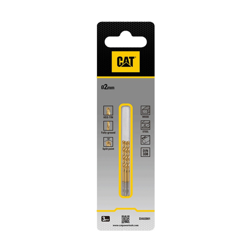 CAT Τρυπάνι τιτανίου HSS σετ:3τεμ 2x49mm DA02001