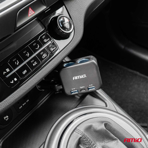 ΑΝΤΑΠΤΟΡΑΣ ΑΝΑΠΤΗΡΑ 12/24V 100W ΜΑΥΡΟΣ/2 ΘΕΣΕΙΣ/1xUSB-A+1xUSB-C/ΠΕΡΙΣΤΡΟΦΗ 180 ΜΟΙΡΩΝ ΑΜΙΟ - 1 ΤΕΜ.