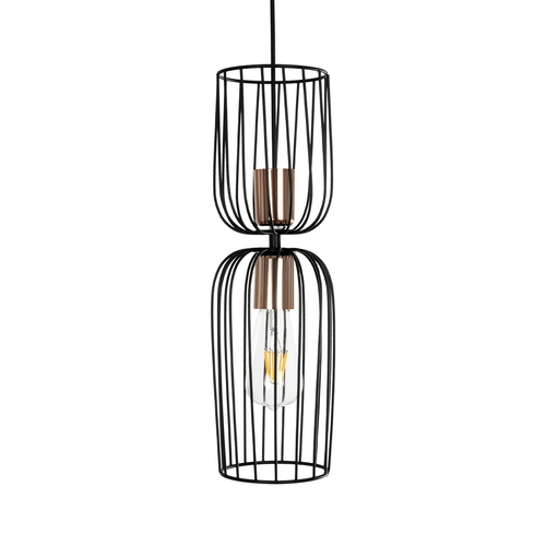 GLOBOSTAR® LAVERA 201-0024 Vintage Κρεμαστό Φωτιστικό Οροφής με Ντουί 1 x E27 AC 220-240V IP20 - Χρυσό & Λευκό - Μ14 x Π14 x Υ44cm