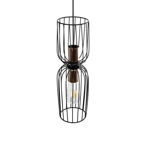 GLOBOSTAR® LAVERA 201-0024 Vintage Κρεμαστό Φωτιστικό Οροφής με Ντουί 1 x E27 AC 220-240V IP20 - Χρυσό & Λευκό - Μ14 x Π14 x Υ44cm