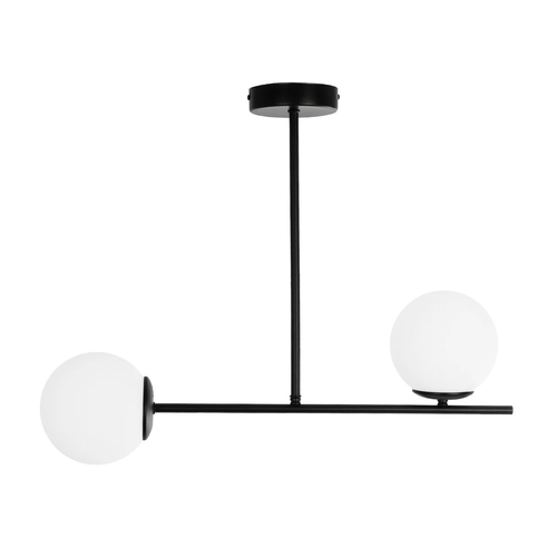 GLOBOSTAR® GLOBUS 201-0118 Μοντέρνο Φωτιστικό Οροφής με Ντουί 2 x E27 AC 220-240V IP20 - Μαύρο & Λευκό - Μ65 x Π15 x Υ23cm