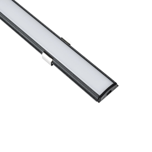 GLOBOSTAR® ALP-LINEAR CURBARIO 70804-1M Επιφανειακό Εύκαμπτο Προφίλ Αλουμινίου με Λευκό Γαλακτερό Πατητό Κάλυμμα για Ταινίες LED IP20 - Μαύρο - Μ100 x Π1.7 x Υ0.5cm