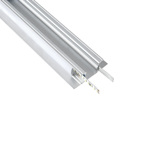 GLOBOSTAR® ALP-WALL-UPDOWN CONCEALED 70844-1M Επιφανειακό Προφίλ Αλουμινίου Ειδικό για Δημιουργία Κρυφού Φωτισμού Up & Down με Λευκό Γαλακτερό Πατητό Κάλυμμα για Ταινίες LED IP20 - Ασημί - Μ100 x Π5 x Υ1.7cm
