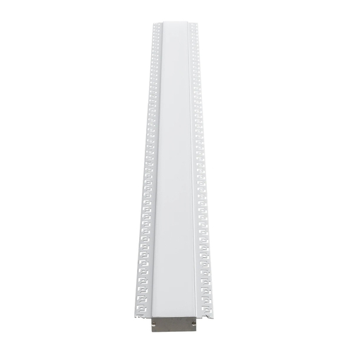 GLOBOSTAR® ALP-PLASTERIN GYPSO 70862-1M Χωνευτό Προφίλ Αλουμινίου Ειδικό για Γυψοσανίδα με Λευκό Γαλακτερό Πατητό Κάλυμμα για Ταινίες LED IP20 - Ασημί - Μ100 x Π8.8 x Υ2cm