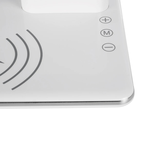 GLOBOSTAR® ZENTIME 76554 Μοντέρνο Επιτραπέζιο Φωτιστικό Γραφείου με Ασύρματη Φόρτιση 15W 3A & Ψηφιακό Ρολόι LED 3.5W 350lm 120° DC 5V με USB-C IP20 Ρυθμιζόμενο Λευκό CCT με Αφή 2700K/4500K/6000K Dimmable - Sanan SMD Chip - Μαύρο - Μ19.5 x Π25 x Υ50cm - 2 Χρόνια Εγγύηση