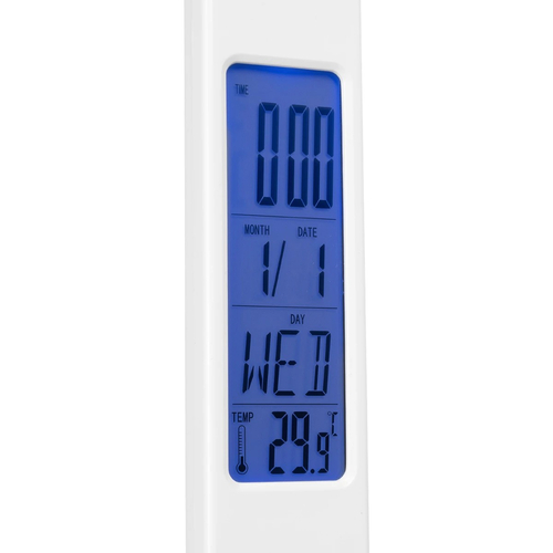 GLOBOSTAR® ZENTIME 76554 Μοντέρνο Επιτραπέζιο Φωτιστικό Γραφείου με Ασύρματη Φόρτιση 15W 3A & Ψηφιακό Ρολόι LED 3.5W 350lm 120° DC 5V με USB-C IP20 Ρυθμιζόμενο Λευκό CCT με Αφή 2700K/4500K/6000K Dimmable - Sanan SMD Chip - Μαύρο - Μ19.5 x Π25 x Υ50cm - 2 Χρόνια Εγγύηση