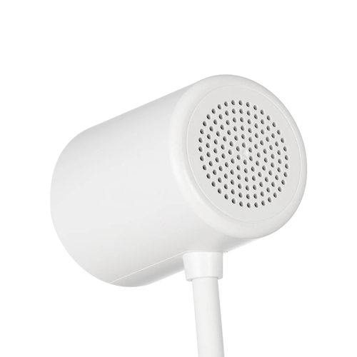 GLOBOSTAR® LUCORA 76555 Μοντέρνο Επιτραπέζιο Φωτιστικό Γραφείου με Ασύρματη Φόρτιση 10W 2A & 4W Bluetooth Ηχείο LED 3W 300lm 120° DC 5V με USB-C IP20 Ρυθμιζόμενο Λευκό CCT με Αφή 2700K/4500K/6000K Dimmable - Sanan SMD Chip - Λευκό - Μ12 x Π12 x Υ34cm - 2 Χρόνια Εγγύηση