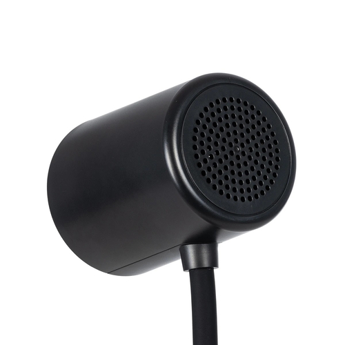 GLOBOSTAR® LUCORA 76556 Μοντέρνο Επιτραπέζιο Φωτιστικό Γραφείου με Ασύρματη Φόρτιση 10W 2A & 4W Bluetooth Ηχείο LED 3W 300lm 120° DC 5V με USB-C IP20 Ρυθμιζόμενο Λευκό CCT με Αφή 2700K/4500K/6000K Dimmable - Sanan SMD Chip - Μαύρο - Μ12 x Π12 x Υ34cm - 2 Χρόνια Εγγύηση