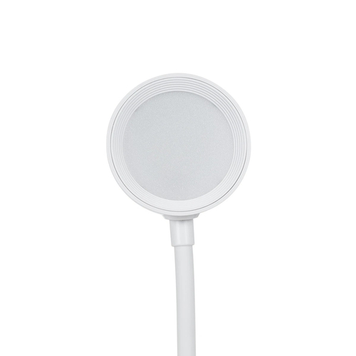GLOBOSTAR® OLDY 76557 Μοντέρνο Επιτραπέζιο Φωτιστικό Γραφείου με Ασύρματη Φόρτιση 15W 3A, 5W Bluetooth Ηχείο & Ψηφιακό Ρολόι LED 3W 300lm 120° DC 5V με USB-C IP20 Ρυθμιζόμενο Λευκό CCT με Αφή 2700K/4500K/6000K Dimmable - Sanan SMD Chip - Λευκό - Μ13 x Π25 x Υ38cm - 2 Χρόνια Εγγύηση