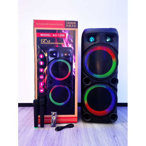Φορητό ηχείο subwoofer με 2 μικρόφωνα Karaoke - AO-1299 - 801148