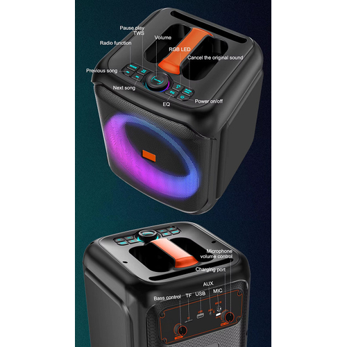Φορητό ηχείο subwoofer με μικρόφωνο Karaoke - ZQS-8180 - 801162