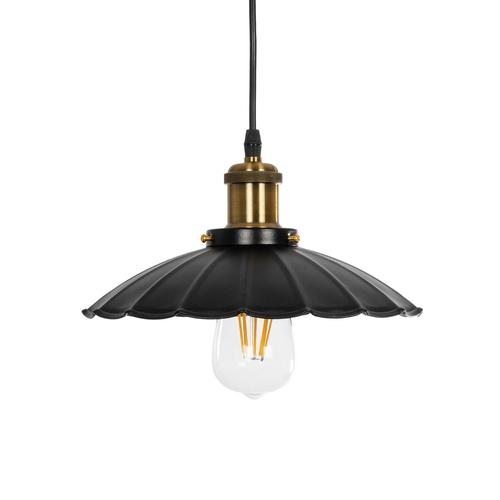 GLOBOSTAR® MARGI 999-0229 Vintage Κρεμαστό Φωτιστικό Οροφής με Ντουί 1 x E27 AC 220-240V IP20 - Μαύρο & Χρυσό - Μ26 x Π26 x Υ14cm