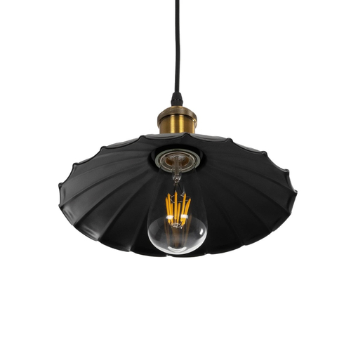 GLOBOSTAR® MARGI 999-0229 Vintage Κρεμαστό Φωτιστικό Οροφής με Ντουί 1 x E27 AC 220-240V IP20 - Μαύρο & Χρυσό - Μ26 x Π26 x Υ14cm