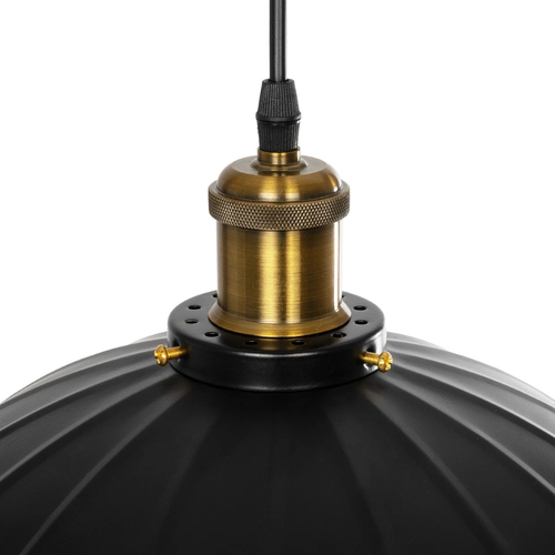GLOBOSTAR® MARGI 999-0229 Vintage Κρεμαστό Φωτιστικό Οροφής με Ντουί 1 x E27 AC 220-240V IP20 - Μαύρο & Χρυσό - Μ26 x Π26 x Υ14cm