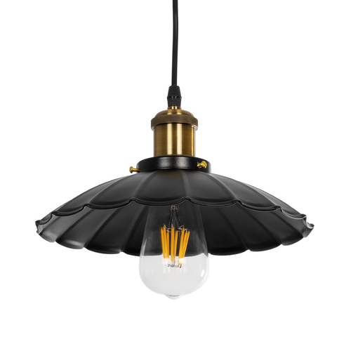 GLOBOSTAR® MARGI 999-0229 Vintage Κρεμαστό Φωτιστικό Οροφής με Ντουί 1 x E27 AC 220-240V IP20 - Μαύρο & Χρυσό - Μ26 x Π26 x Υ14cm