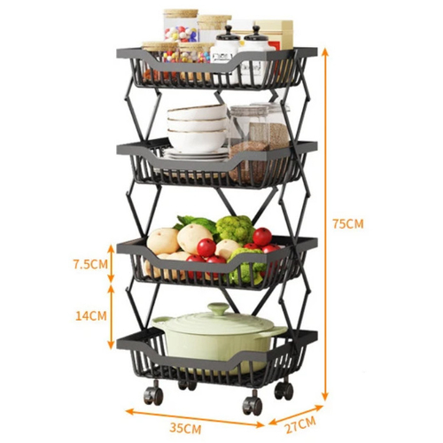 Τροχήλατη ραφιέρα τροφίμων κουζίνας - 1027-4 - 522114 Τροχήλατη ραφιέρα τροφίμων κουζίνας - 1027-4 - 522114