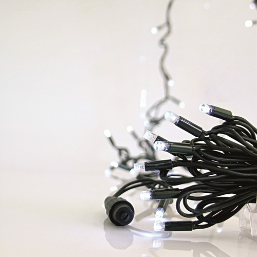 ΣΕΙΡΑ, 100 LED 5mm, 230V, 3 ΕΠΕΚΤΑΣΕΙΣ ΕΩΣ 9 ΣΕΤ, ΠΡΑΣΙΝΟ ΚΑΟΥΤΣΟΥΚ ΚΑΛΩΔΙΟ, 90 ΛΕΥΚA + 10 ΛΕΥΚΑ FLASH LED, ANA 10cm, ΠΡΟΕΚΤΑΣΗ ΠΑΡΟΧΗΣ 1,5m, ΙΡ65